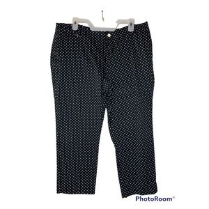 Ralph Lauren LRL Lauren Active Women's Ankle Crop Polka Dot Black Stretch 14P
